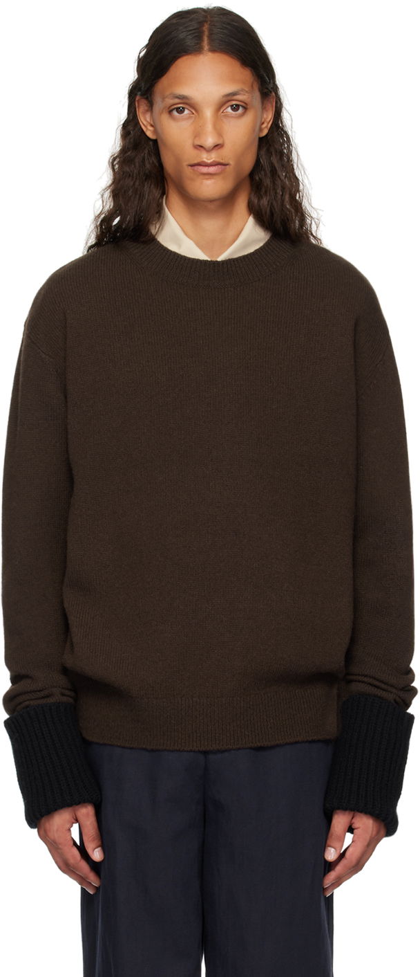 Sveter Dries Van Noten Rolled Cuff Sweater Hnedá | 242-021256-9707