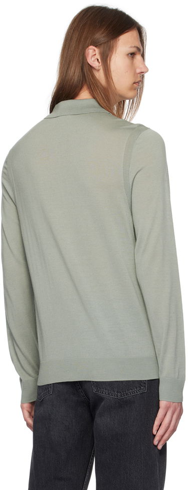 Polo tričko Paul Smith Paul Smith Merino Long Sleeve Polo Zelené | M1R-570X-M02093-36, 2