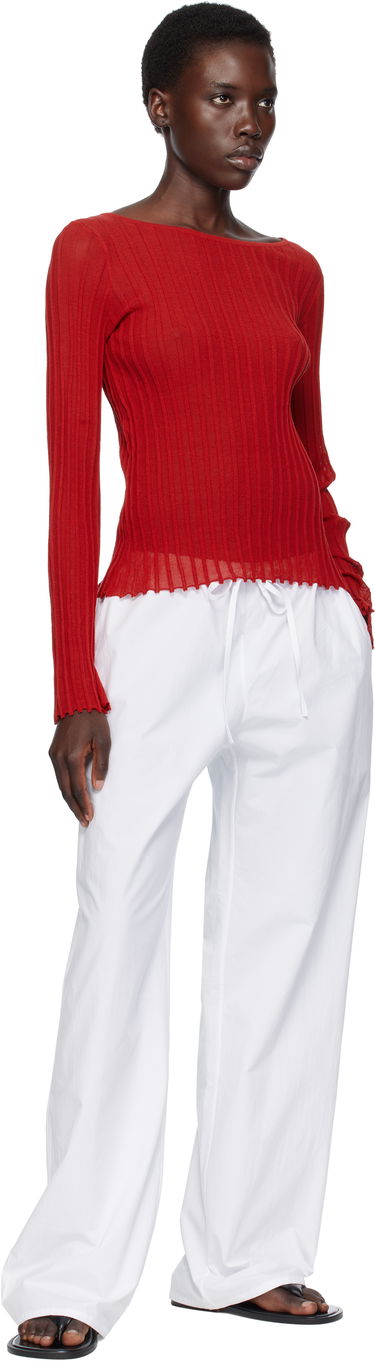 Tričko Loulou de Saison Loulou de Saison Mabille Ribbed Knit Top Červená | MABILLE, 3