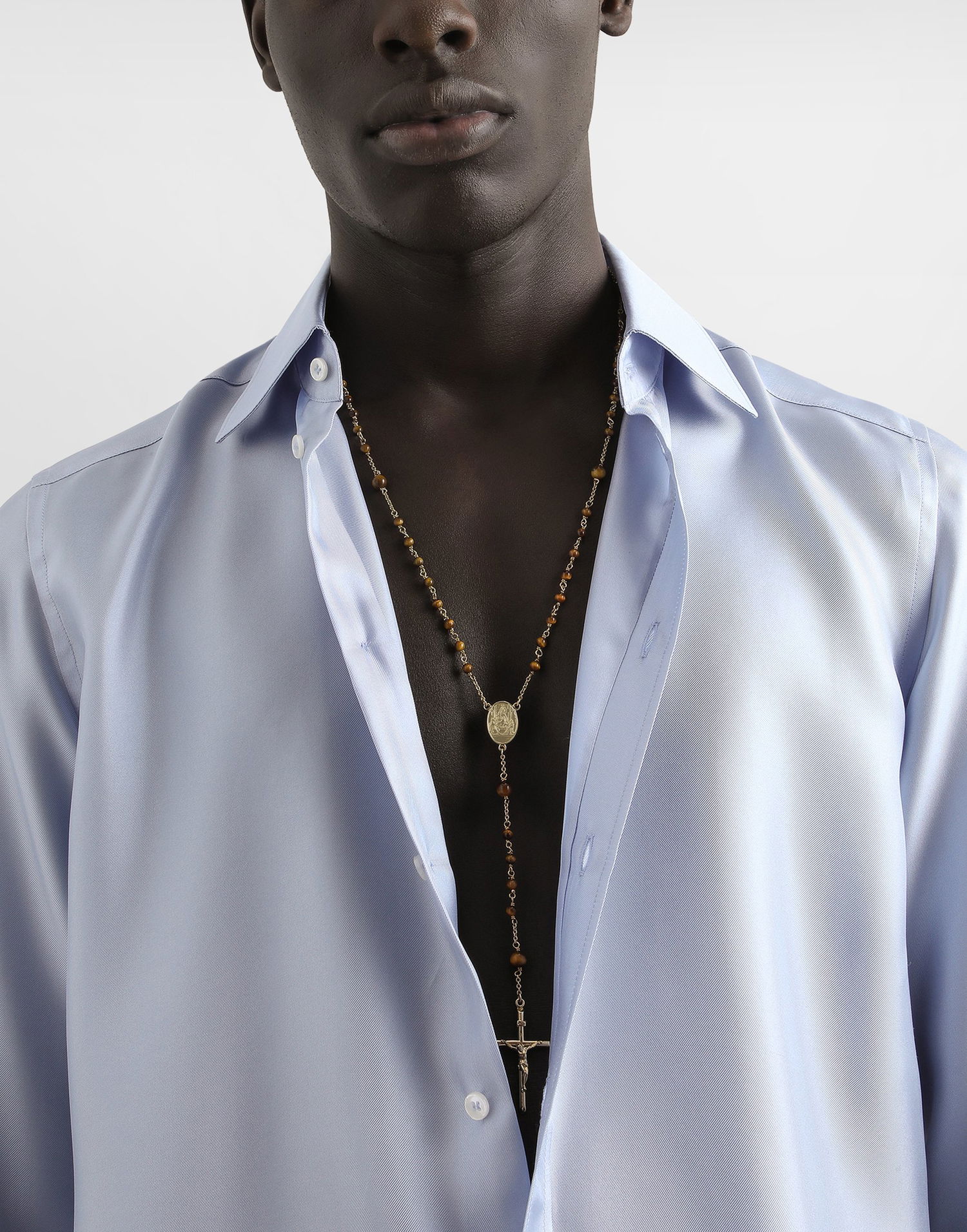 Náhrdelník Dolce & Gabbana Dolce & Gabbana Tiger Eye and Gold-Tone Rosary Necklace Hnedá | WNR5S1W1111ZOO00, 1