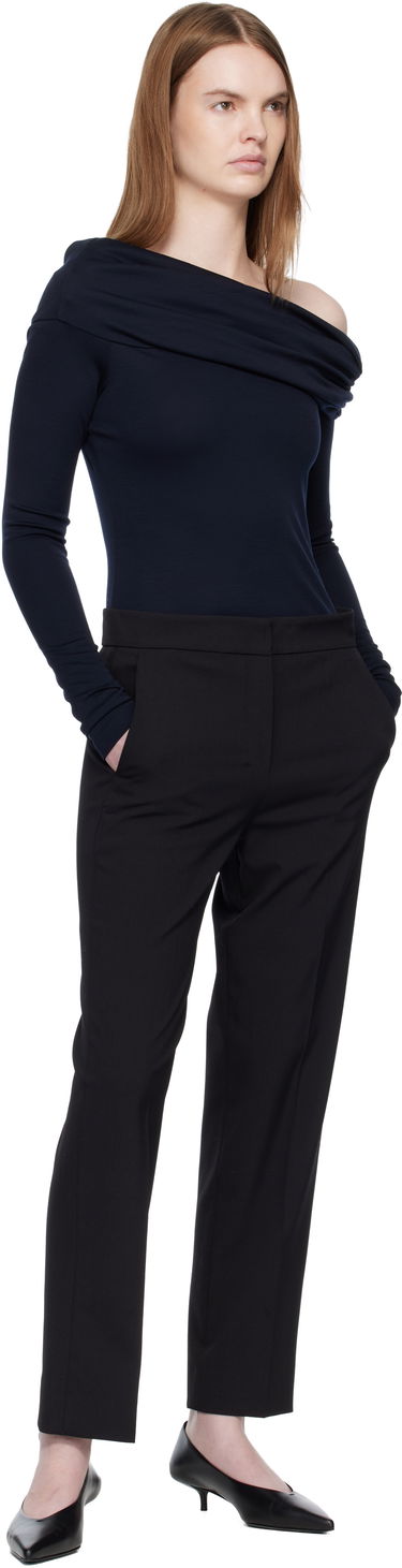 Košeľa Max Mara Draped Off-Shoulder Long-Sleeve Blouse Navy | 2611941028600, 4