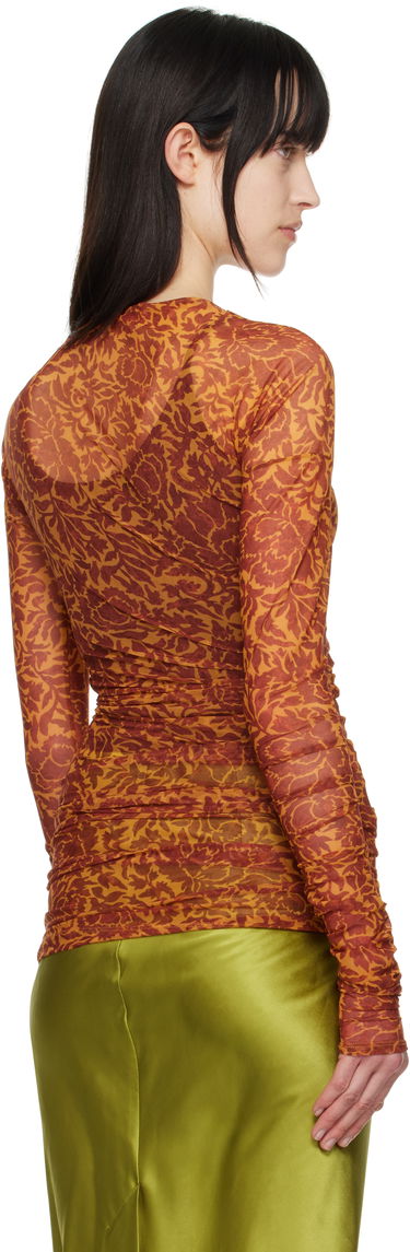 Tričko Dries Van Noten Dries Van Noten Printed Long Sleeve T-shirt Oranžová | 251-011161-1619, 2