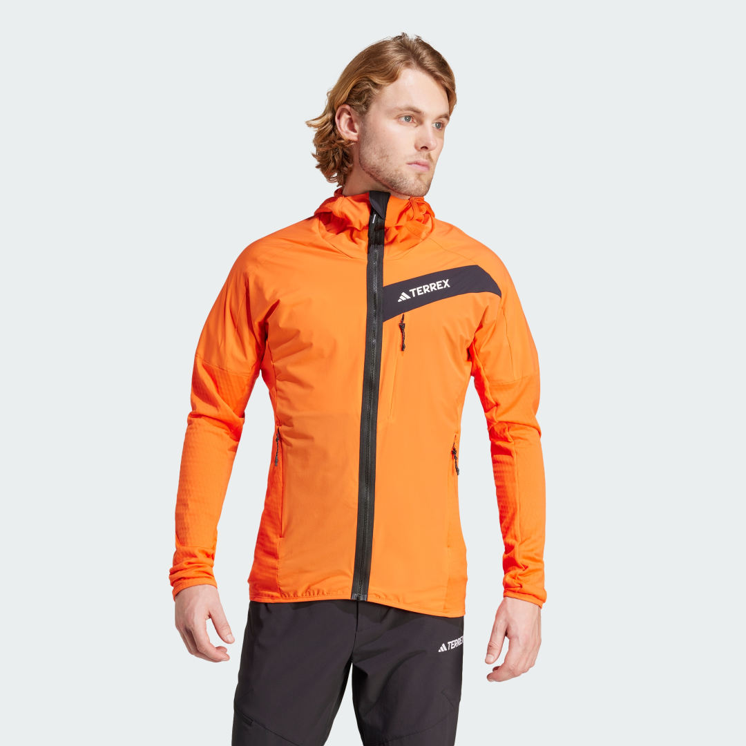 Vetrovka adidas Performance Terrex Techrock Hooded Wind Fleece Oranžová | MKW60, 1