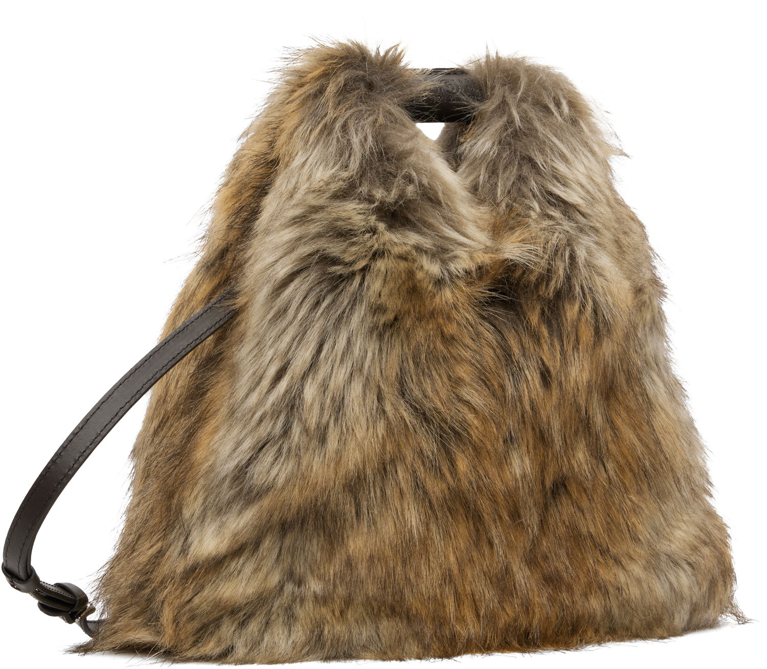 Kabelka Maison Margiela MM6 Maison Margiela Triangle Crossbody Faux-Fur Bag Hnedá | SB6WD0026P8486, 1