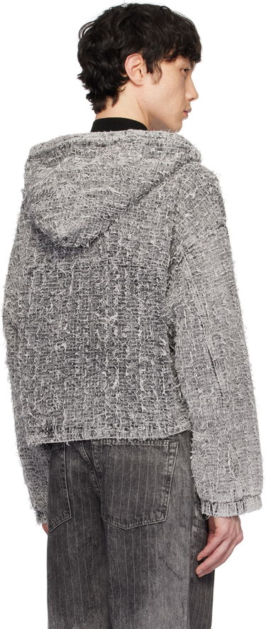 Mikina Diesel Diesel De-Flow-S1 Frayed Denim Zip-Up Hoodie Šedá | A16366-0ABCR-02, 2
