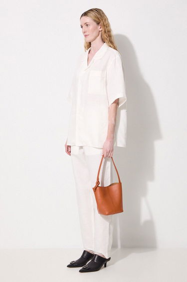 Nohavice PANGAIA Pangaia DNA Linen High Waist Trousers Biela | 10001914, 1