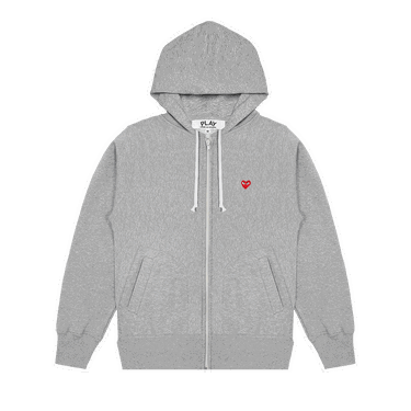 Mikina Comme des Garçons PLAY Small Heart Zip Hoodie Šedá | AZ T311 051 1, 0
