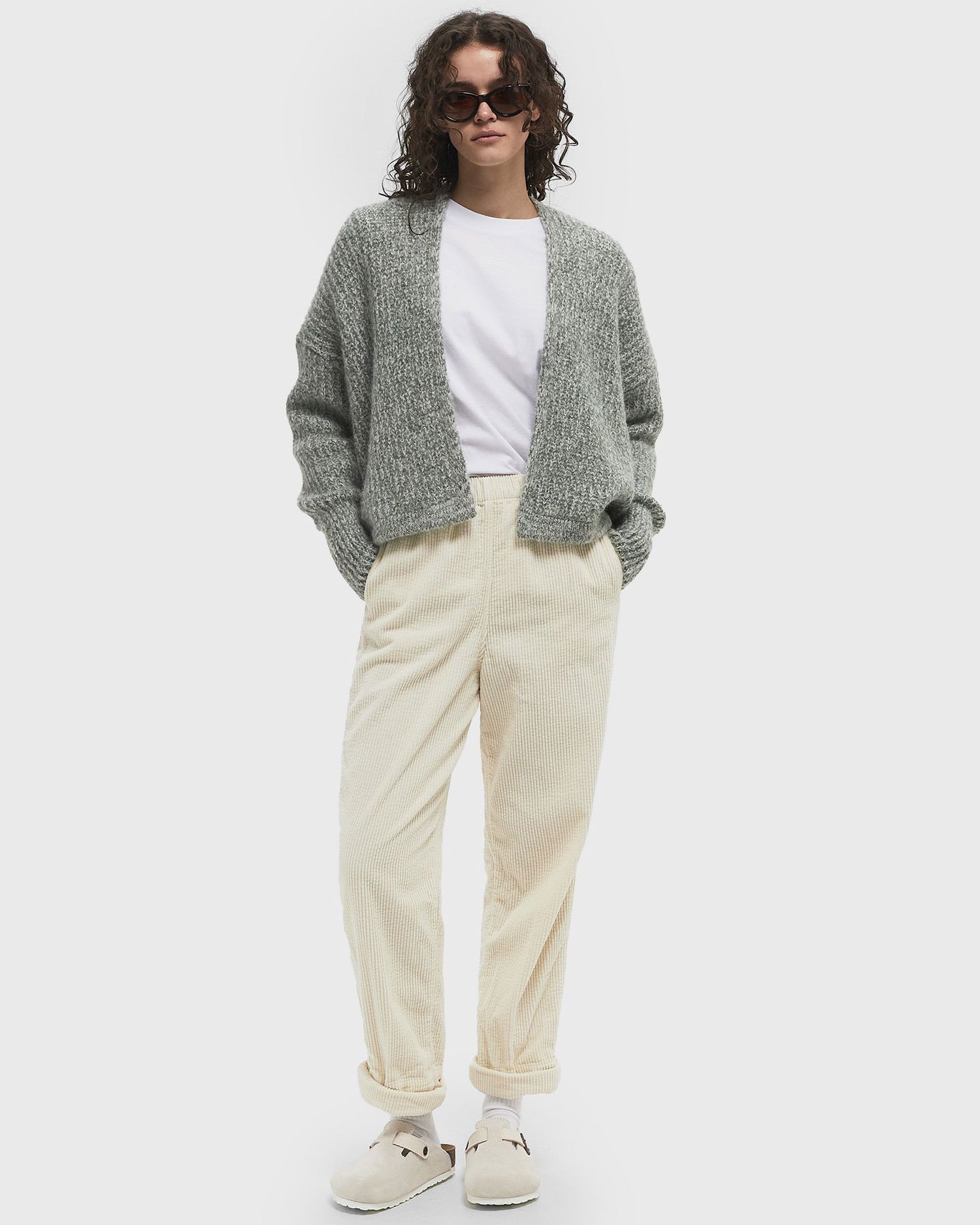 Sveter American Vintage American Vintage EAST Knit Cardigan M/L Zelené | EAST19AME25-TORTUE-MOULINE, 1