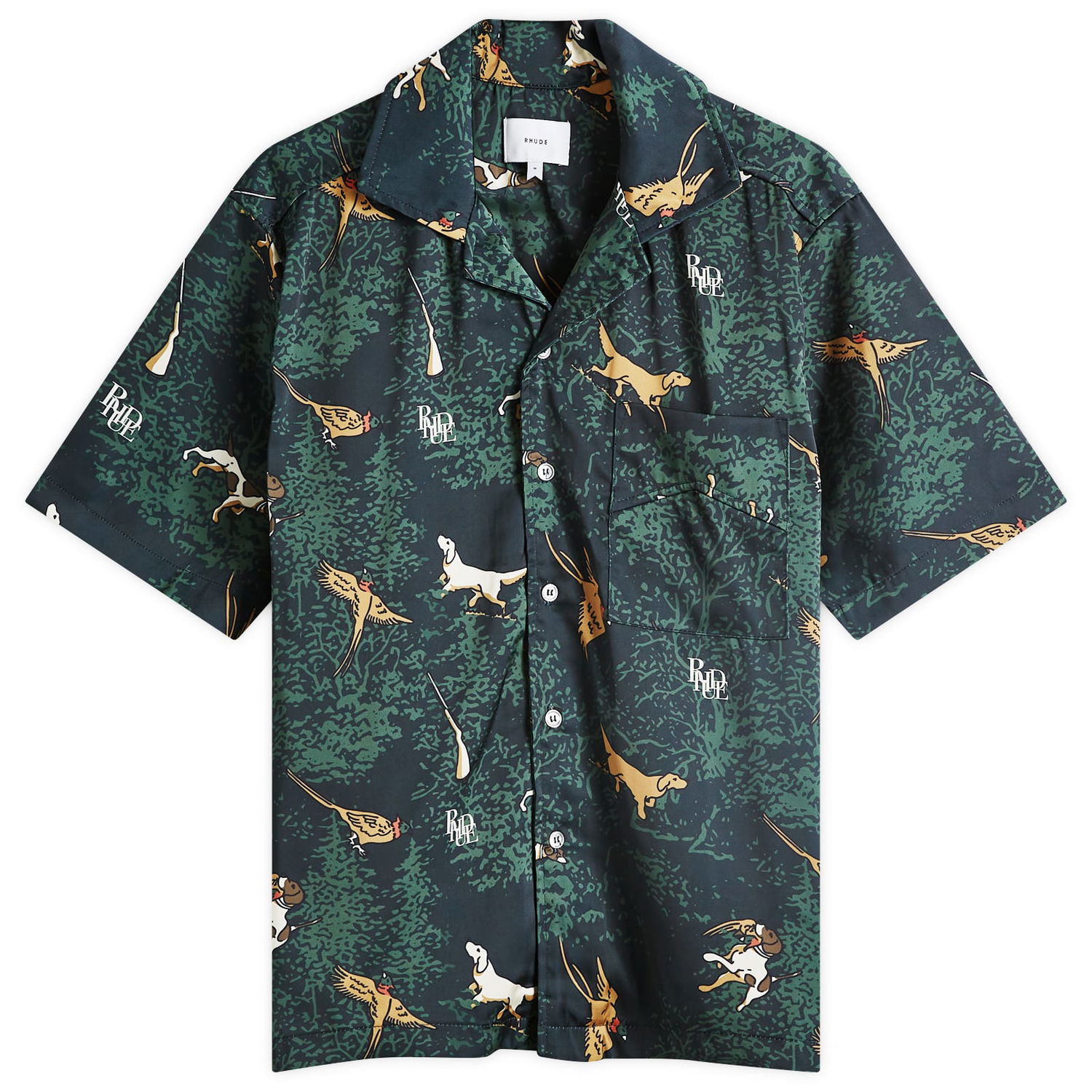 Košeľa Rhude Scrambled Dog Vacation Shirt Zelené | RHFW24SR010160015, 0
