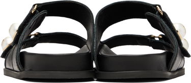 Tenisky a topánky Jimmy Choo Fayence Pearl-Embellished Leather Flat Sandals Čierna | FAYENCE SANDAL, 1