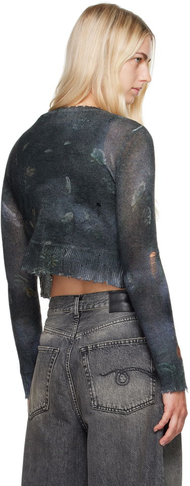 Sveter R13 R13 Cropped Distressed Cardigan Šedá | R13WY041-Y157A, 2