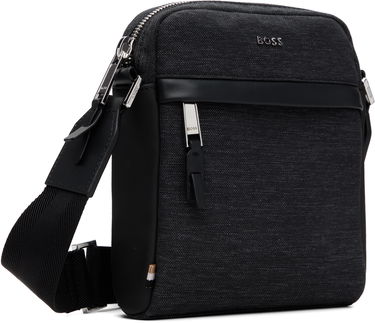 Taška cez rameno BOSS Textured Fabric Crossbody Bag with Logo Hardware Čierna | 50548022, 1
