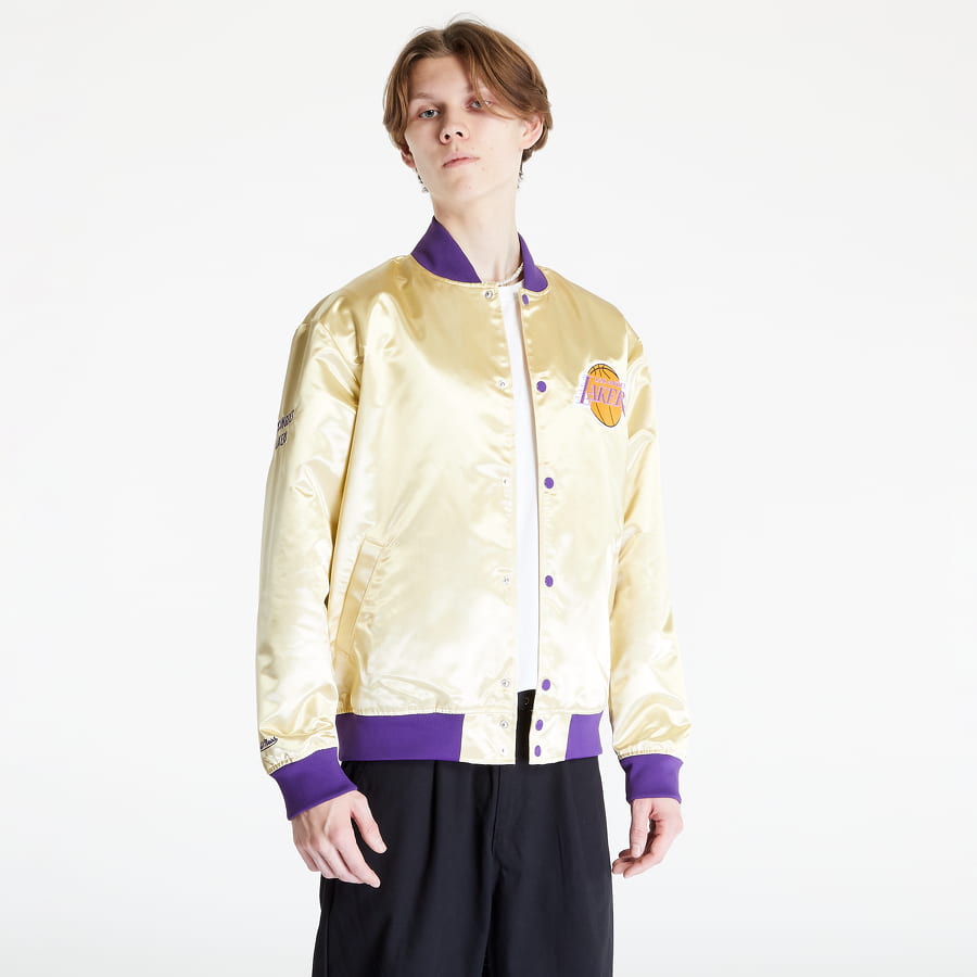 Bomber bunda Mitchell & Ness Fashion LW Satin Jacket Béžová | OJBF3423-LALYYPPPLTGD, 0