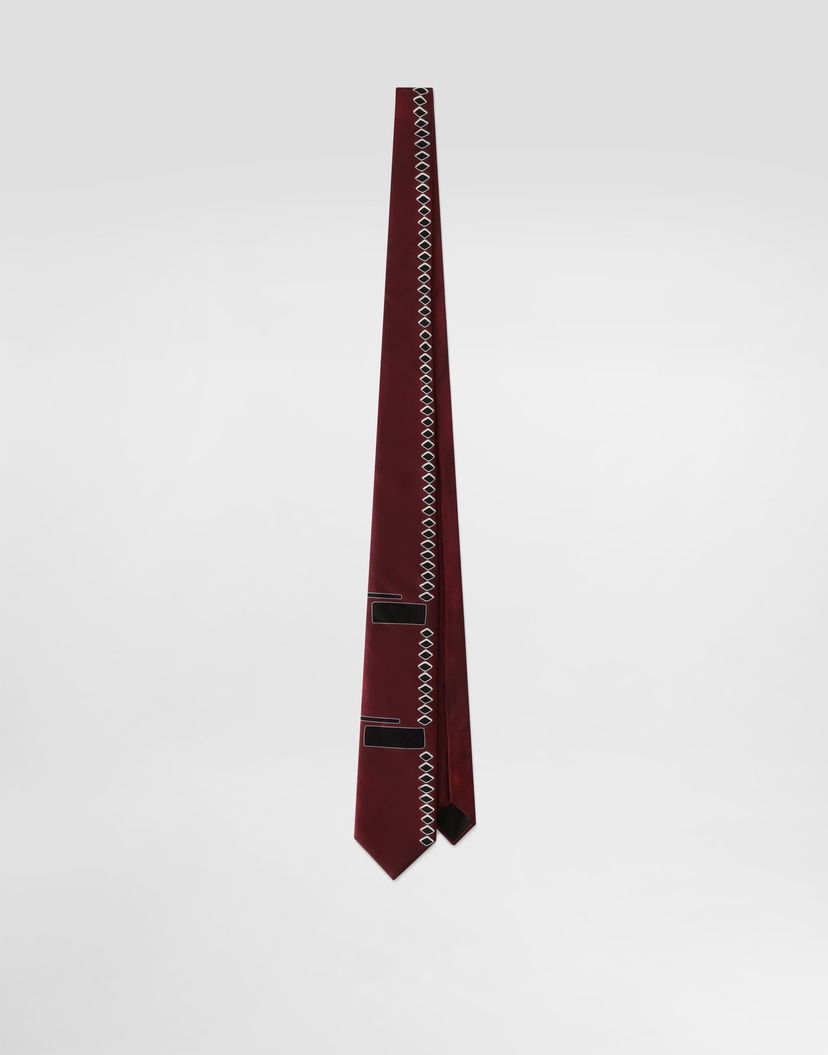 Doplnky Dolce & Gabbana Dolce & Gabbana Vintage-print Twill Tie Vínová | GT147EG0WWBR5515