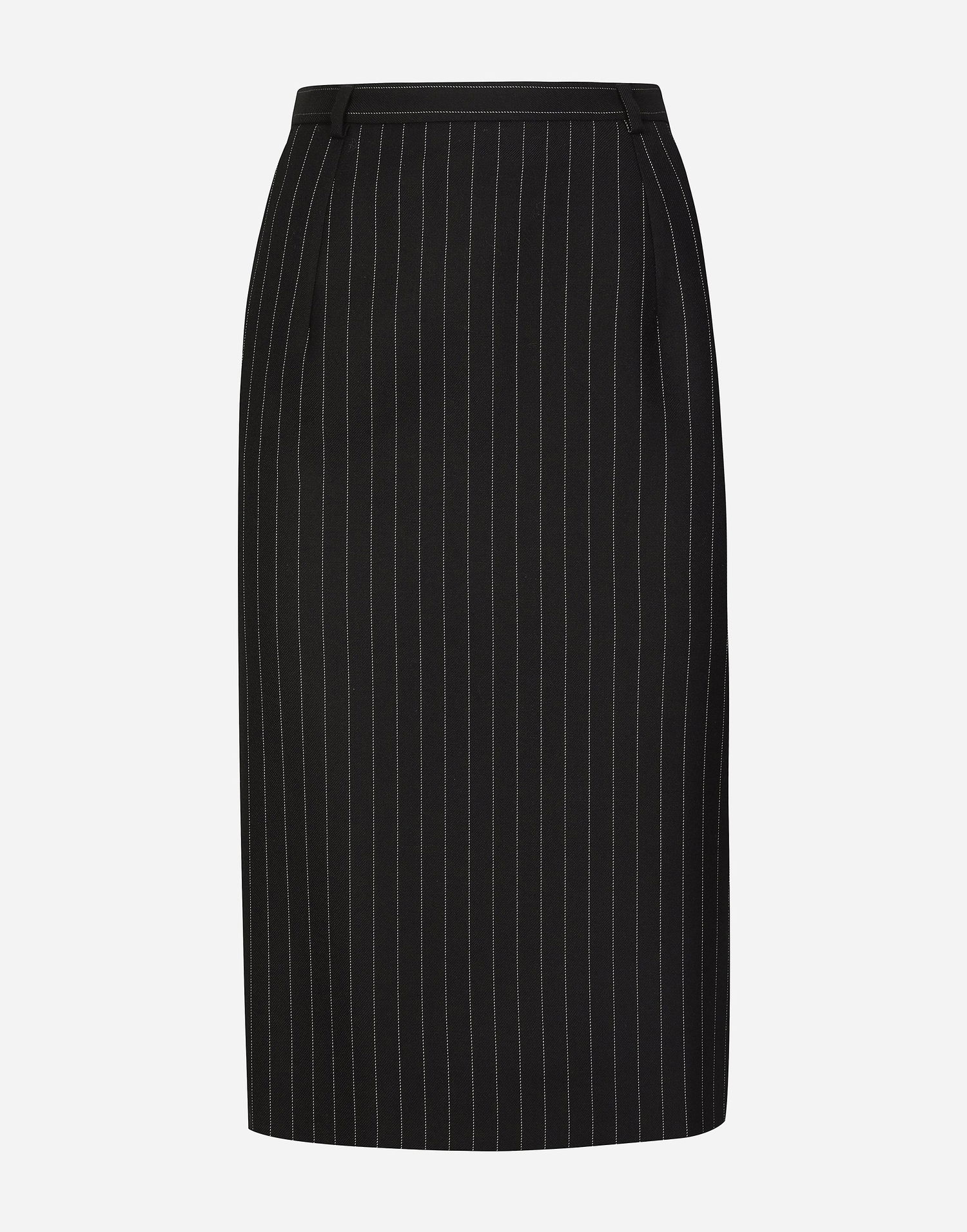 Sukňa Dolce & Gabbana Pinstripe Wool Calf-length Skirt Čierna | F4CXUTFR21XS8052_1, 0