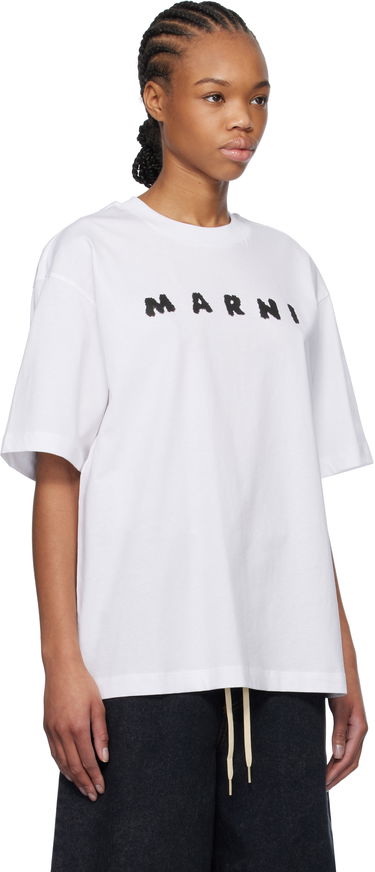 Tričko Marni Marni Scribbled Logo T-Shirt Modrá | THJET49P13 USCX42, 4