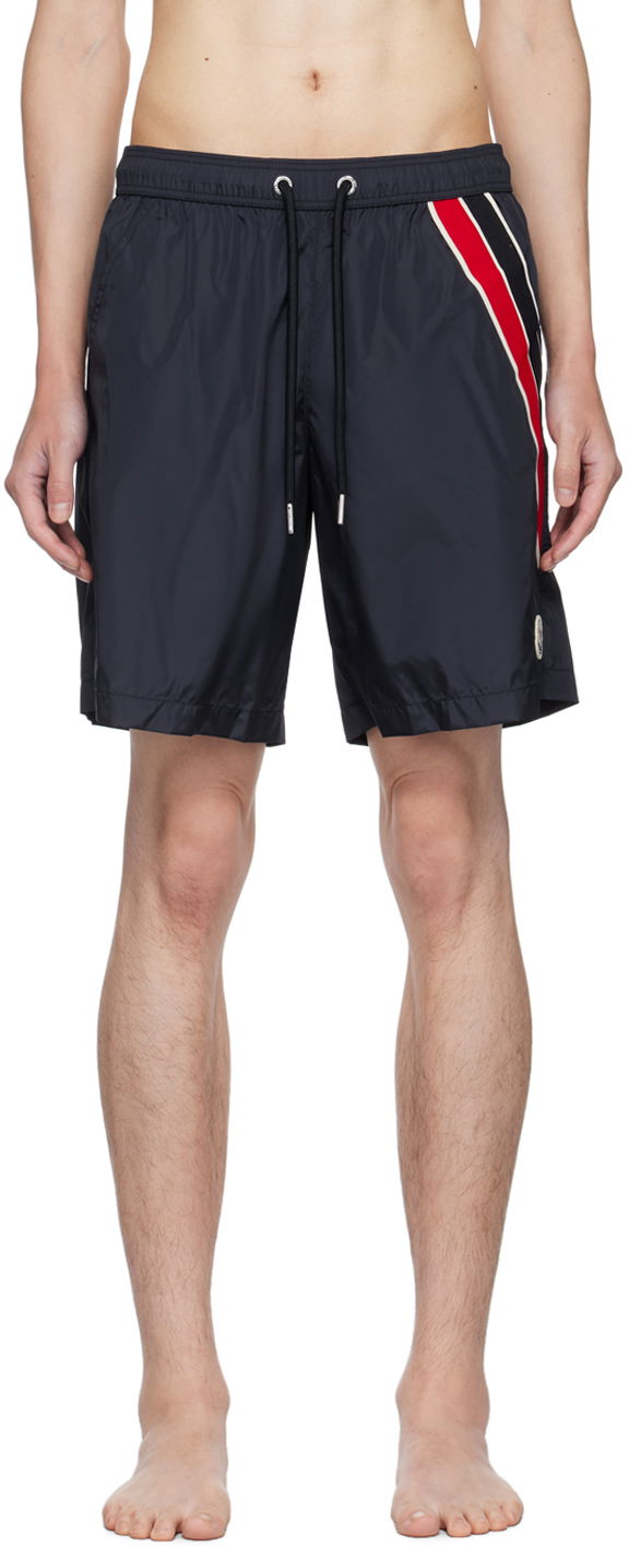 Plavky Moncler Navy Logo Patch Swim Shorts Navy | J20912C0000653326, 0