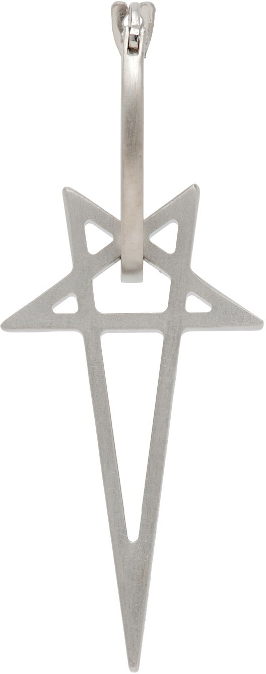 Náušnice Rick Owens Silver Porterville Pentagram Single Earring Metalická | RJ0000067 MMT, 0