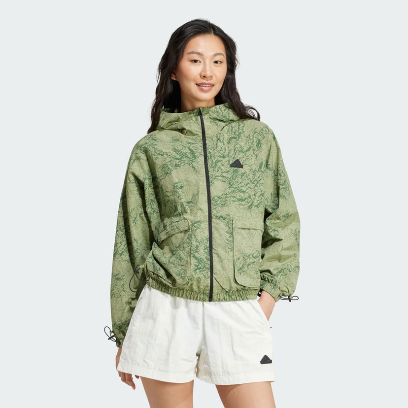 Vetrovka adidas Performance City Escape Woven Windbreaker Zelené | IW5213