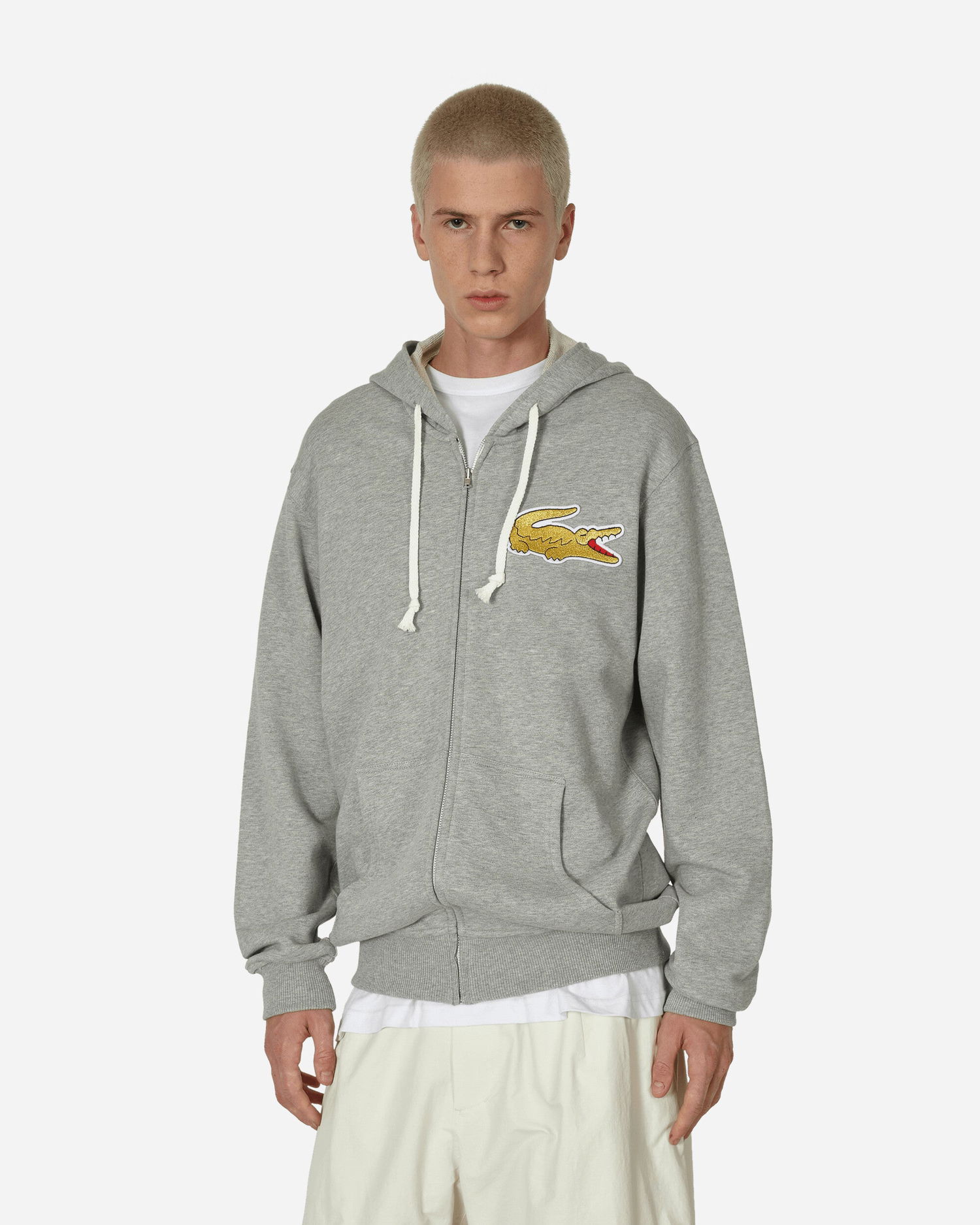 Mikina Comme des Garçons Lacoste x Zip Up Hoodie Šedá | FL-T006-W23  1, 1