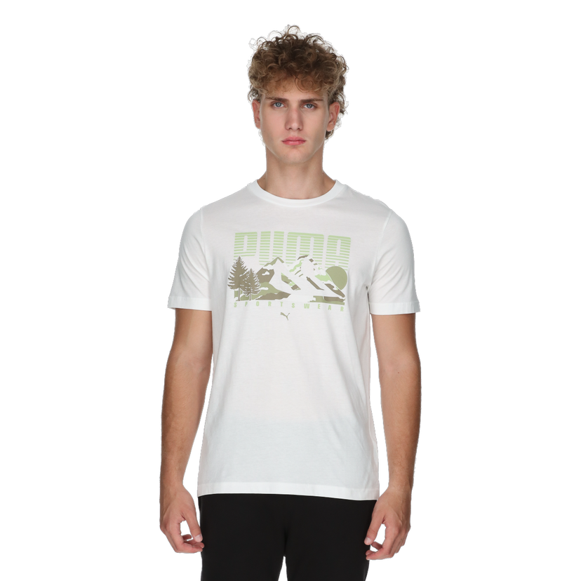 Tričko Puma Graphics Mountain Landscape T-Shirt Biela | 684828-02