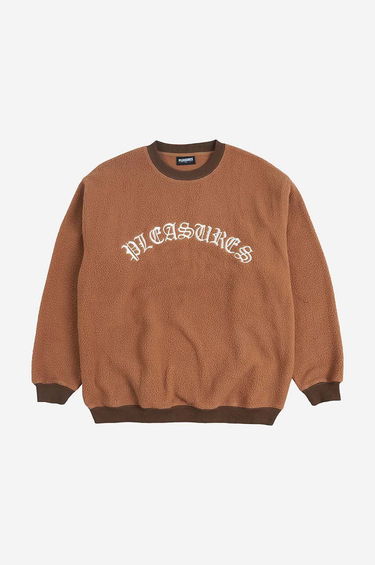 Mikina Pleasures Sherpa Crewneck Sweatshirt Hnedá | P23SP019, 1