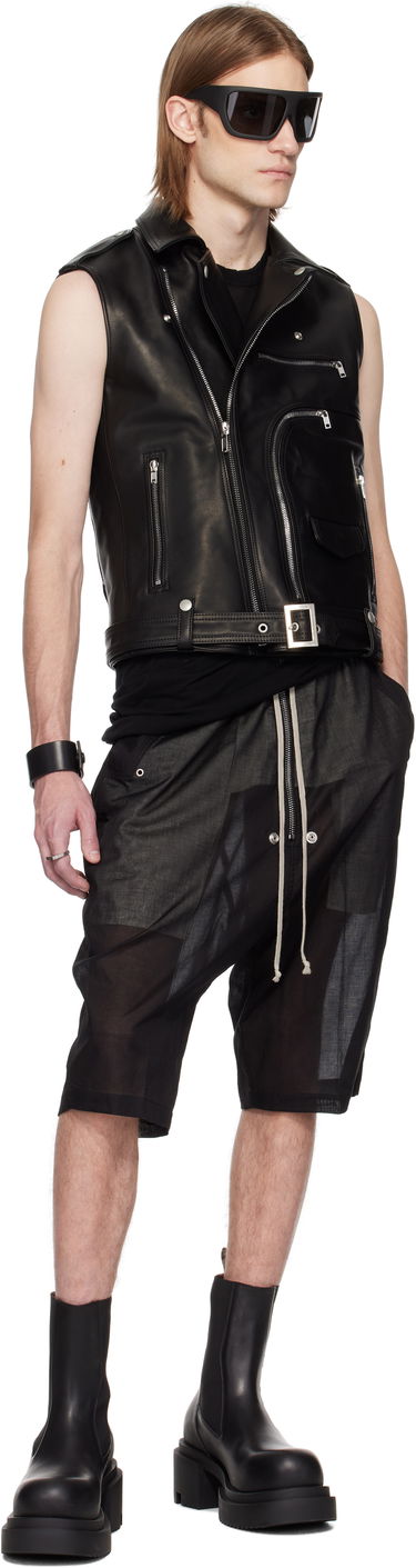Vesta Rick Owens Rick Owens Hollywood SL Bauhaus Stooges Leather Vest Čierna | RR01E5710 LHJP, 3