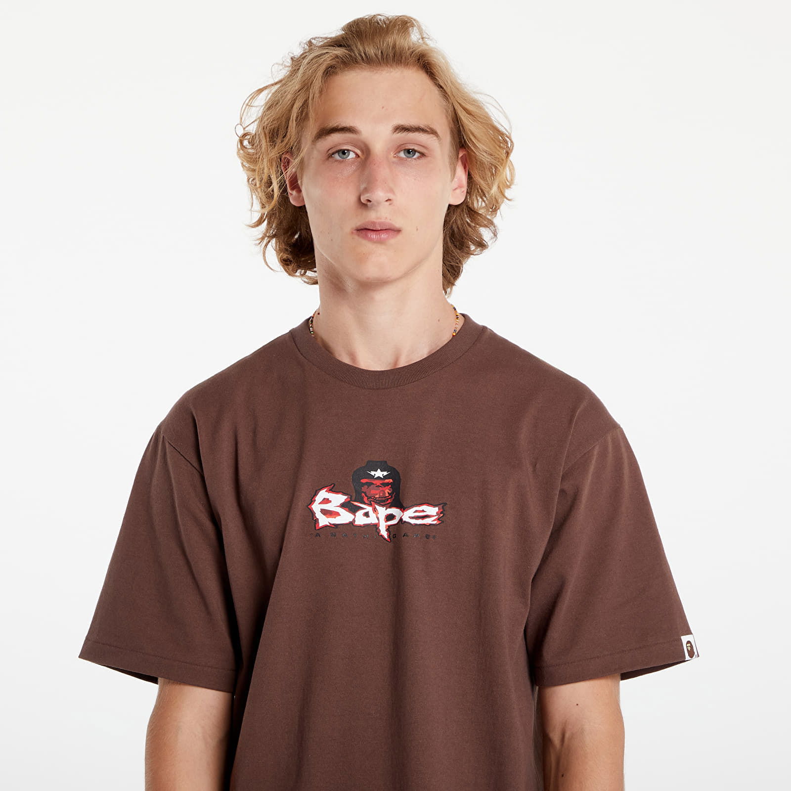 A BATHING APE Color Camo Mad Ape Tee Brown