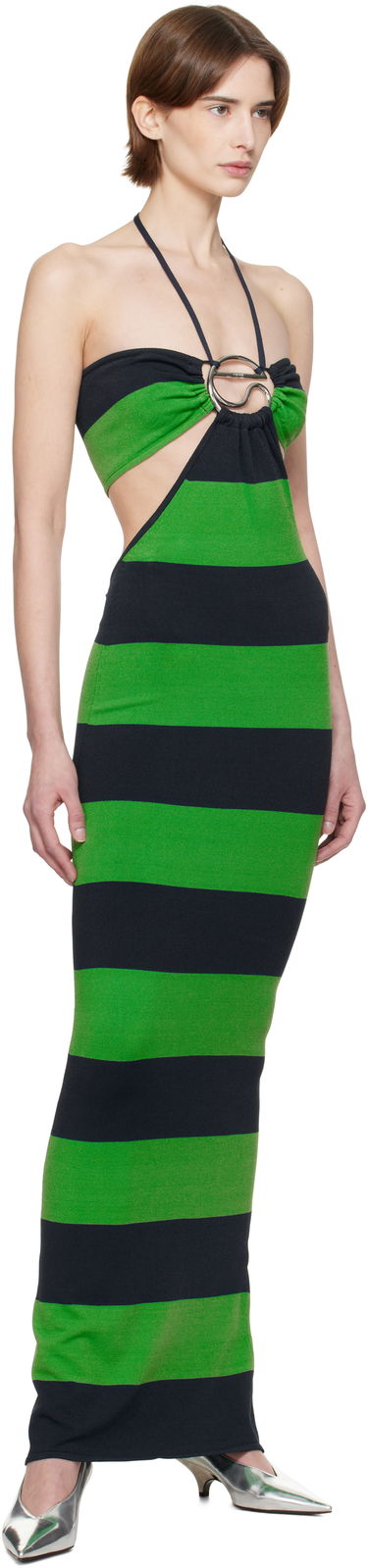 Šaty Coperni Coperni Knitted Striped Halter Maxi Dress Zelené | COPML135SY3010, 3