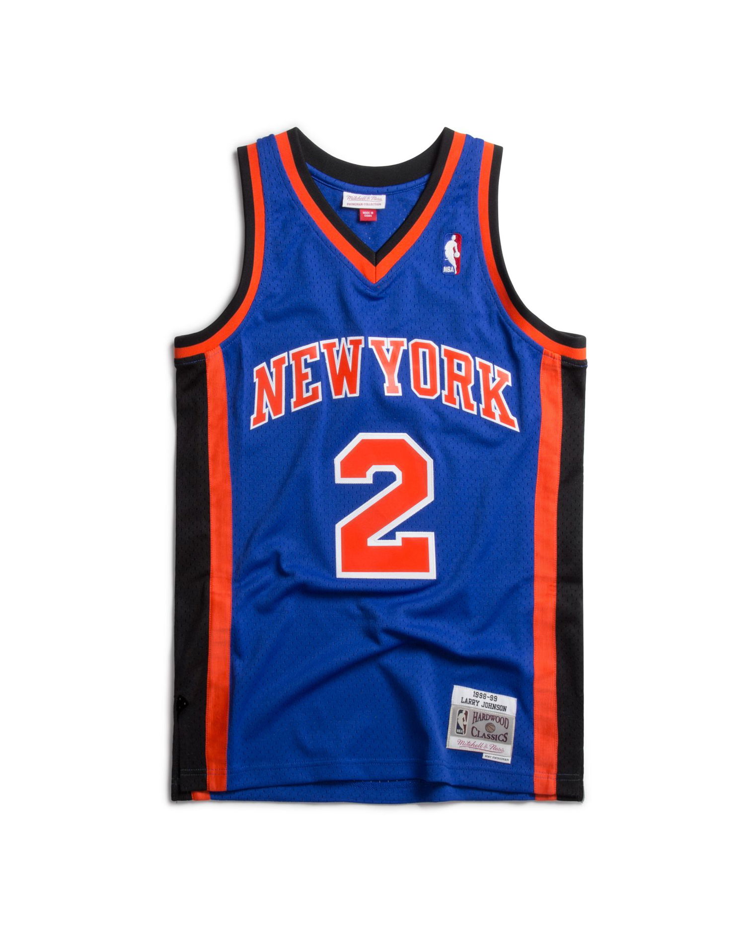 Dres Mitchell & Ness Mitchell & Ness Hardwood Classics Swingman Jersey New York Knicks 1998-99 Larry Johnson #2 Modrá | SMJYCP18007-NYKROYA98LJO, 1