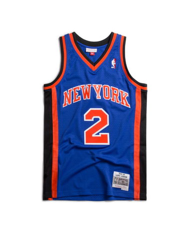 Dres Mitchell & Ness Mitchell & Ness Hardwood Classics Swingman Jersey New York Knicks 1998-99 Larry Johnson #2 Modrá | SMJYCP18007-NYKROYA98LJO, 1