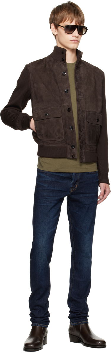 Bunda Tom Ford TOM FORD Suede and Merino Jacket Hnedá | KBF001-YMW110, 3