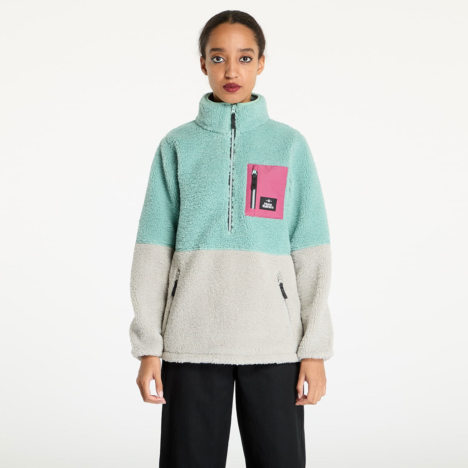 Mikina Horsefeathers Elvira Sweatshirt Blue Haze S Zelené | TW033E, 0