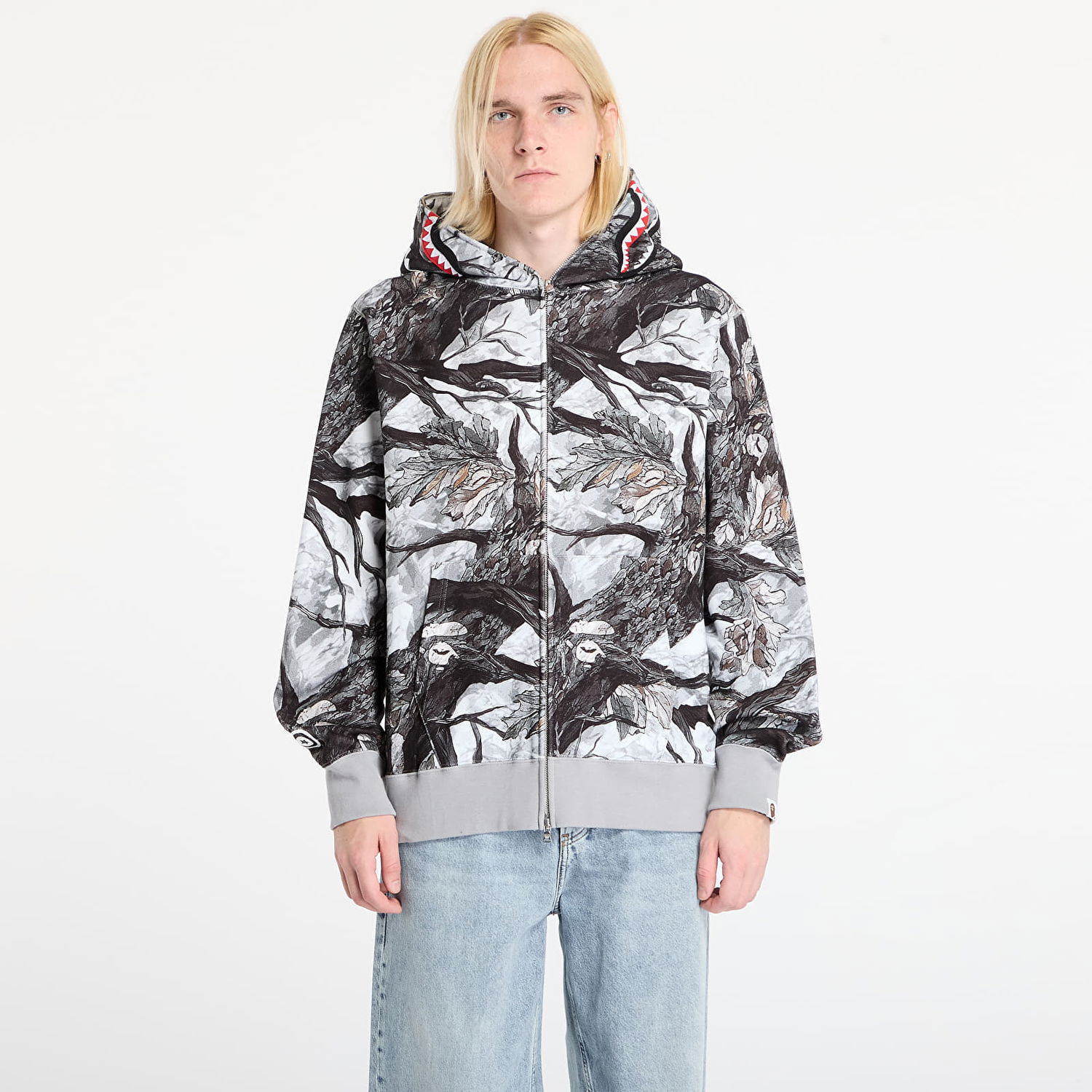 Mikina BAPE Tree Edge Camo Shark Relaxed Fit Full Zip Hoodie Rôznofarebný | 001ZPL801002MWHT, 0