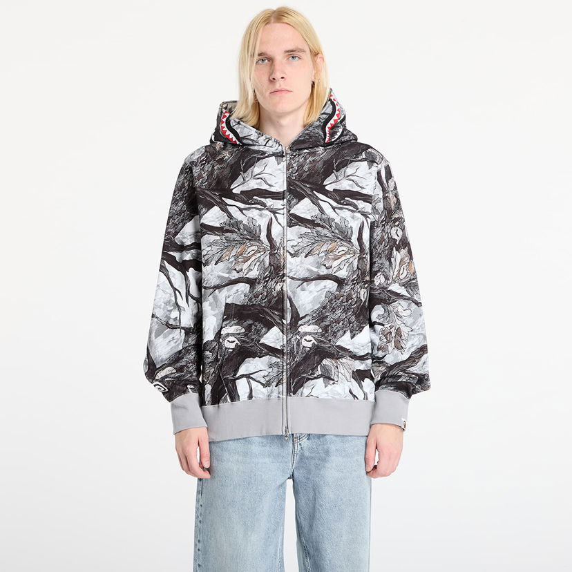 Mikina BAPE Tree Edge Camo Shark Relaxed Fit Full Zip Hoodie Rôznofarebný | 001ZPL801002MWHT