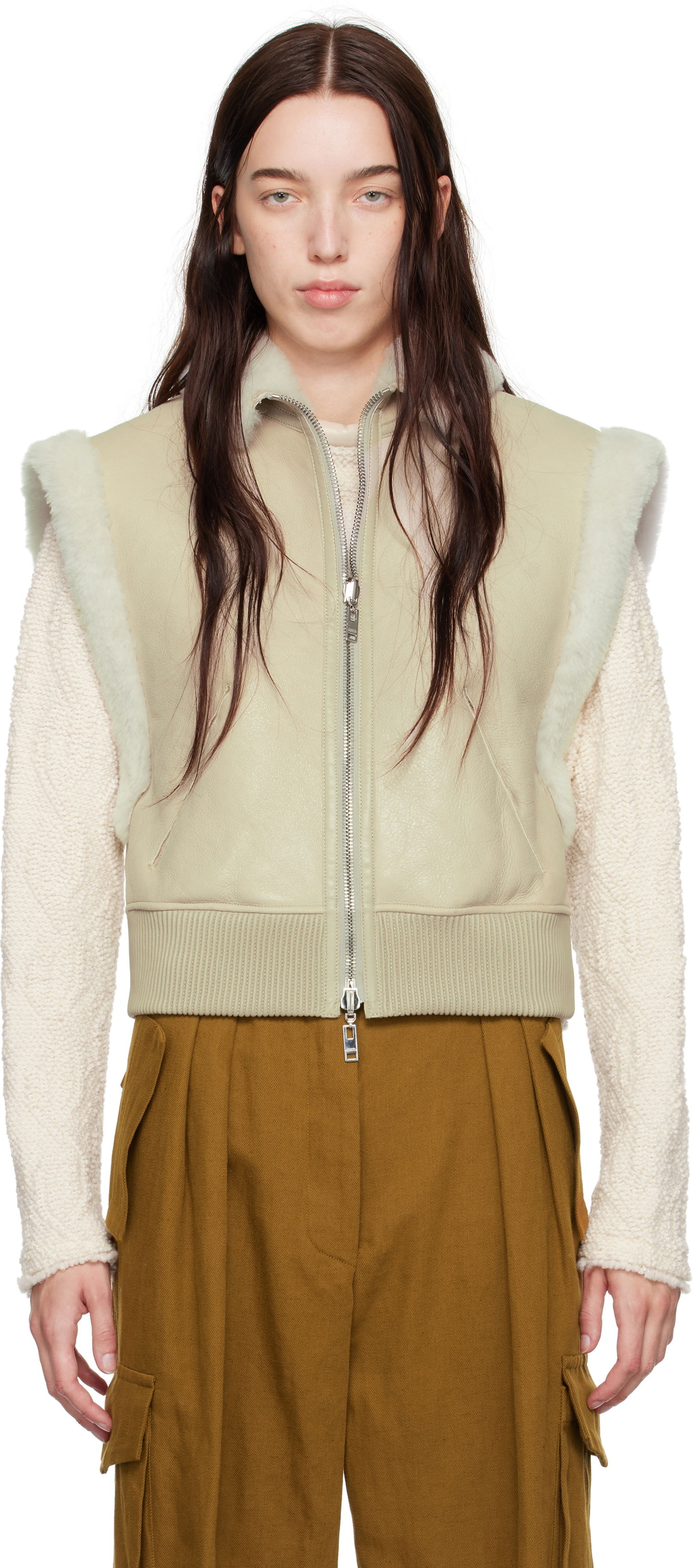 Vesta ISABEL MARANT Shearling Vest Biela | MA0293FA-B3A01I, 0