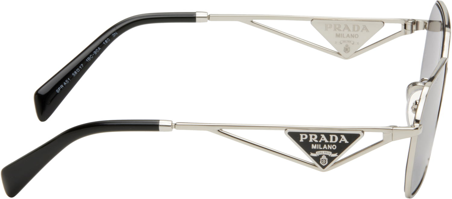 Slnečné okuliare Prada Prada Triangle Logo Sunglasses Metalická | 0PR A51S 1BC90A58 8056262346495, 1