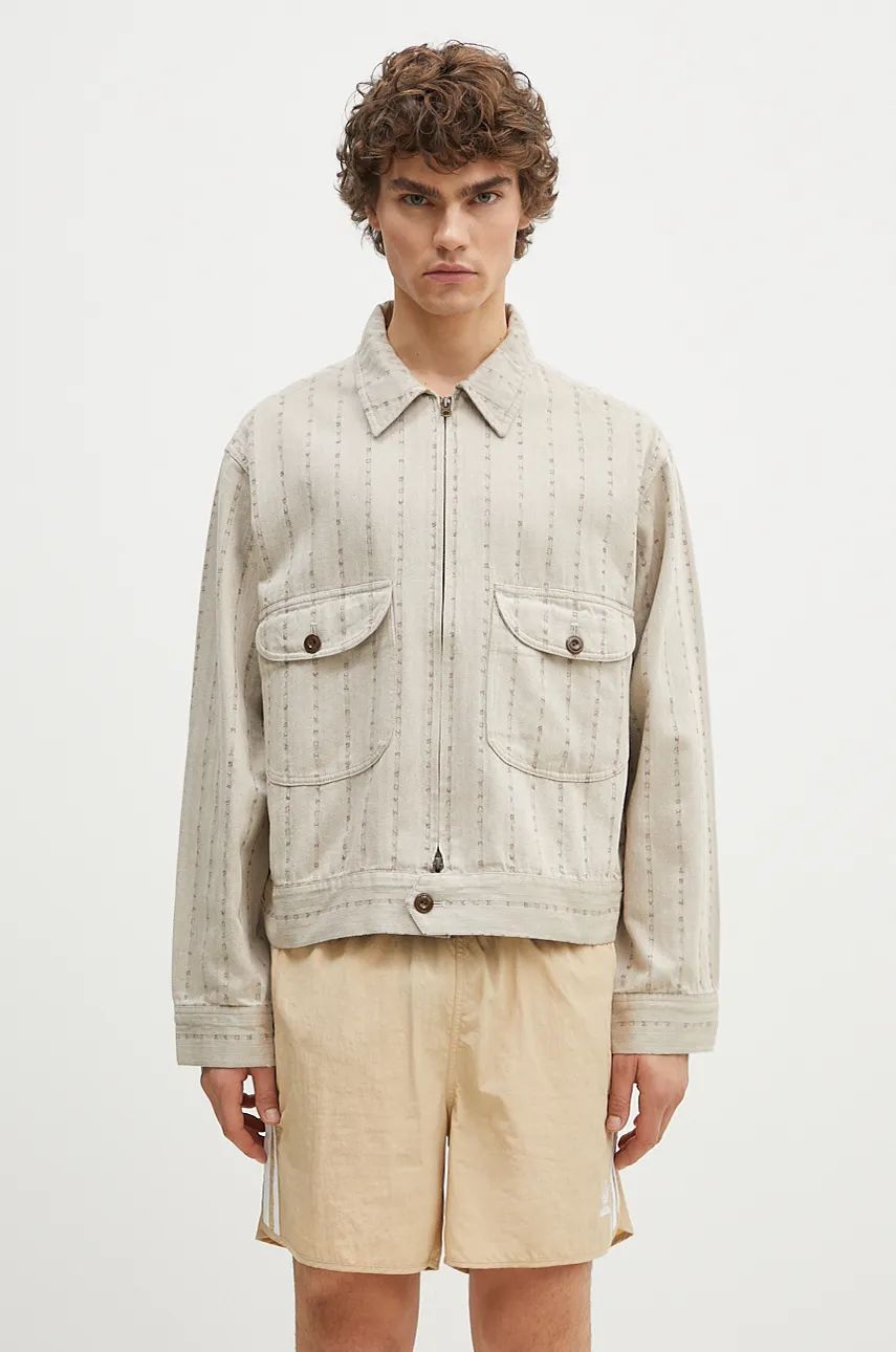 Bunda Human Made Herringbone Zip-Up Work Jacket Béžová | HM28JK014, 0