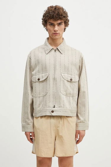 Bunda Human Made Herringbone Zip-Up Work Jacket Béžová | HM28JK014, 0