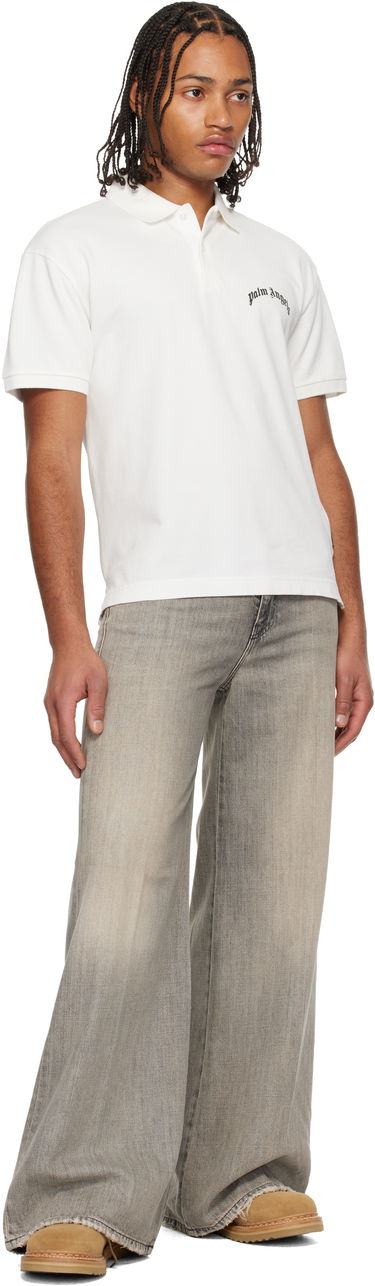 Polo tričko Palm Angels Curved Logo Polo Biela | PMGB02AF25FAB0020310, 3