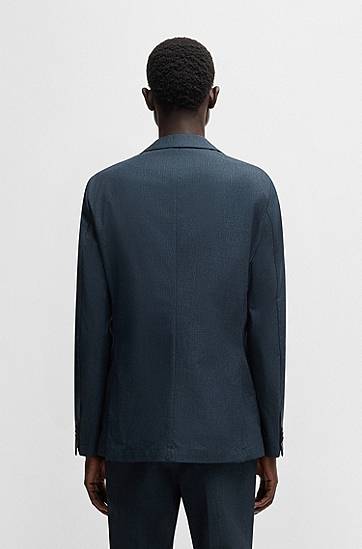 Bunda BOSS Slim-Fit Water-Repellent Packable Suit Jacket Navy | 50539492, 1