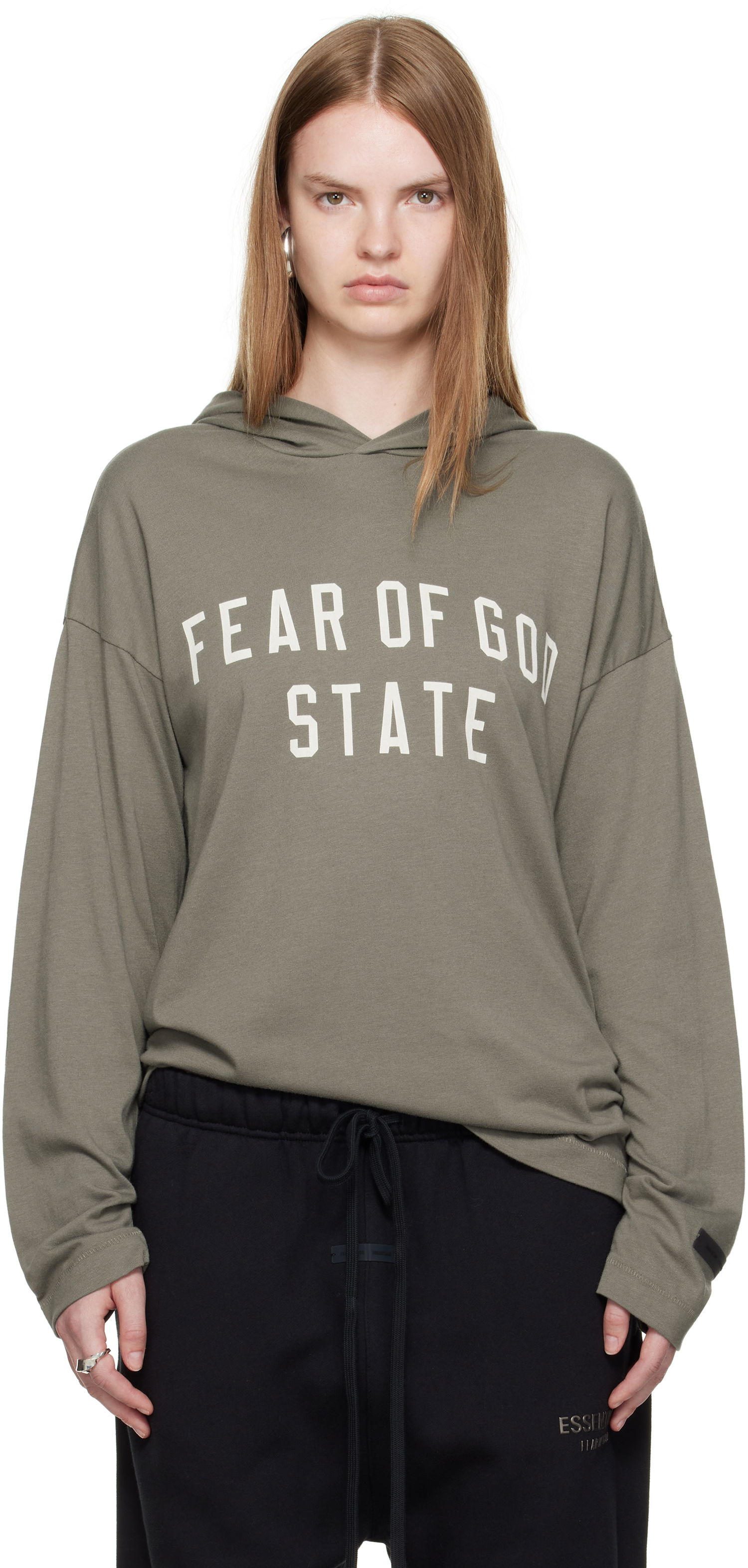 Mikina Fear of God ESSENTIALS State Long Sleeve Hoodie Zelené | 125SP257177FW, 0