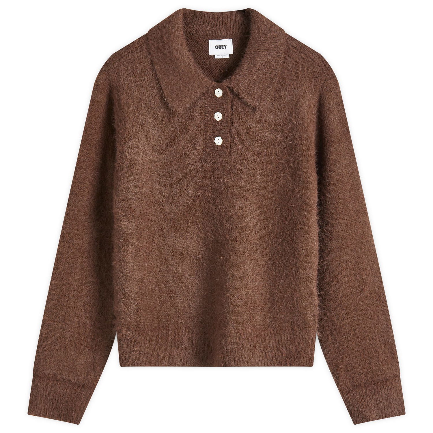 Sveter OBEY Esme Polo Sweater Hnedá | 251000121, 0
