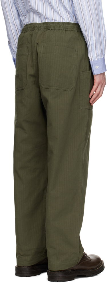 Cargo nohavice Comme des Garçons Comme des Garçons Homme Linen Herringbone Drawstring Trousers Zelené | HO-P019-051, 2