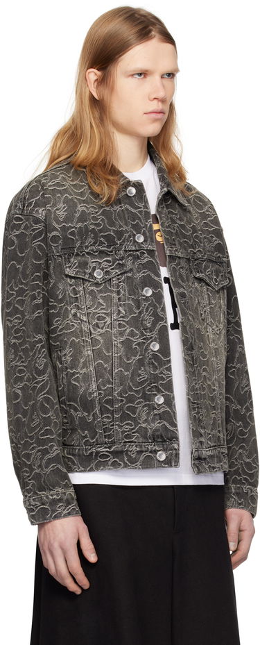 Bomber bunda BAPE Line Camo Jacquard Denim Jacket Čierna | 001LJK801326M, 1
