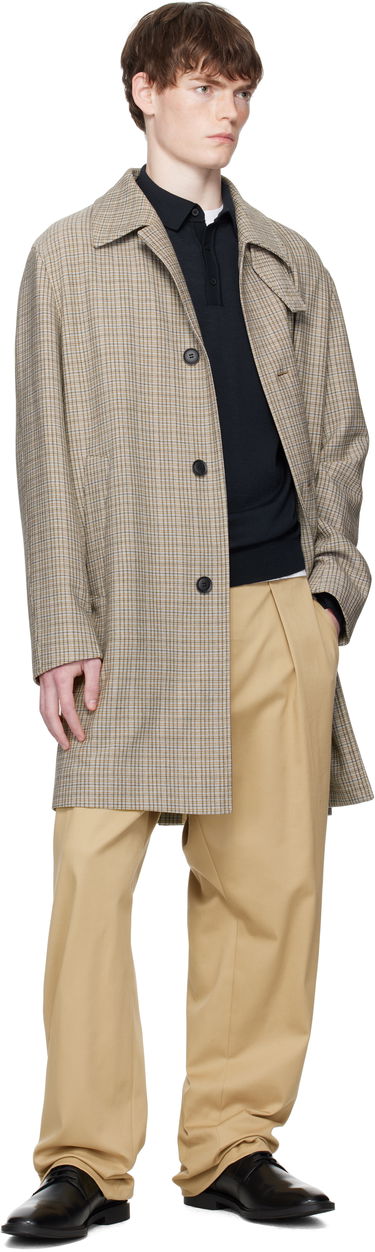 Kabáty BOSS BOSS Classic-Fit Check Coat Béžová | 50546039, 4