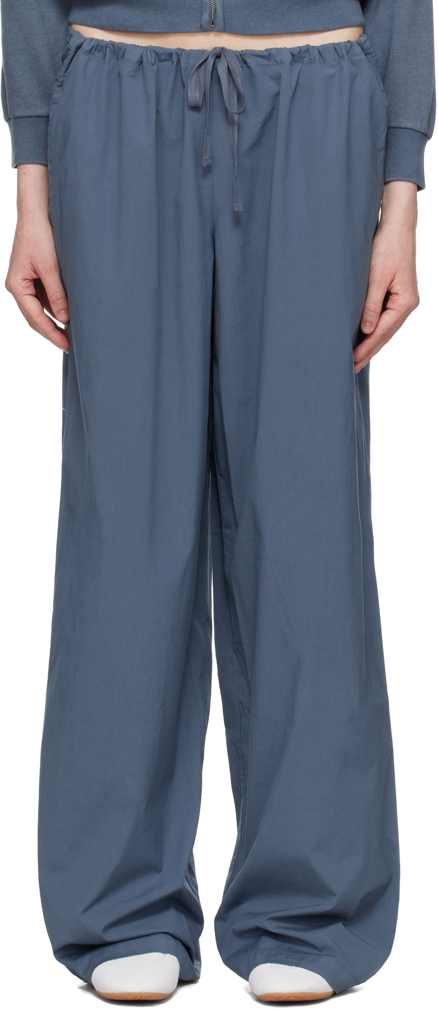Tepláky SKIMS SKIMS Cotton Poplin Straight Leg Pajama Pants Modrá | PT-PNT-7994W, 0