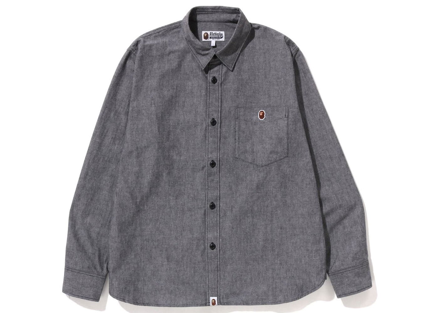 Košeľa BAPE One Point Relaxed Fit Chambray Shirt Šedá | 1I70-131-002, 0