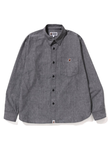 Košeľa BAPE One Point Relaxed Fit Chambray Shirt Šedá | 1I70-131-002