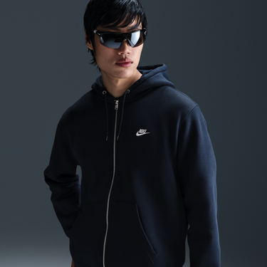 Mikina Nike Nike Club Fleece Full-Zip Hoodie Navy | FN3861-451, 0